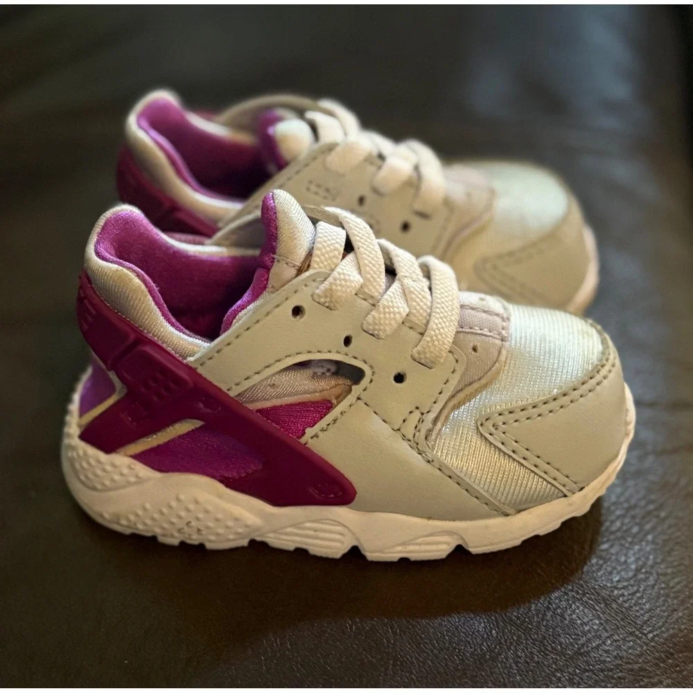 Nike Huarache Girls Toddler Sneakers Shoes Grey Berry Purple  Size 4C
